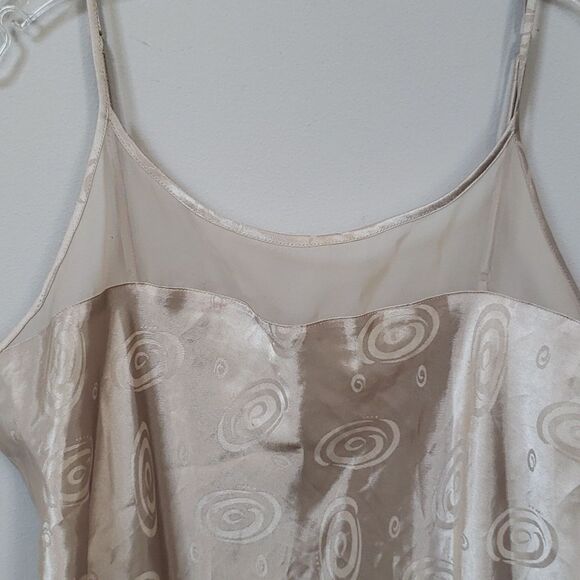 Elegant Slip Dress Nightgown XL Satin Sheer Midi By Delicate Treasures Intimates - Picture 5 of 5